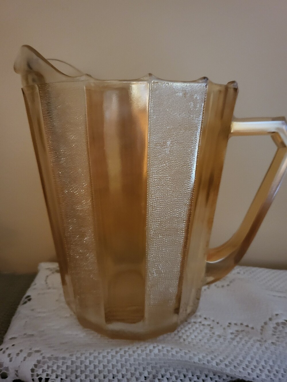Jeanette Glass 8 X 9 Inch Ired. Paneled Pitcher Serveware